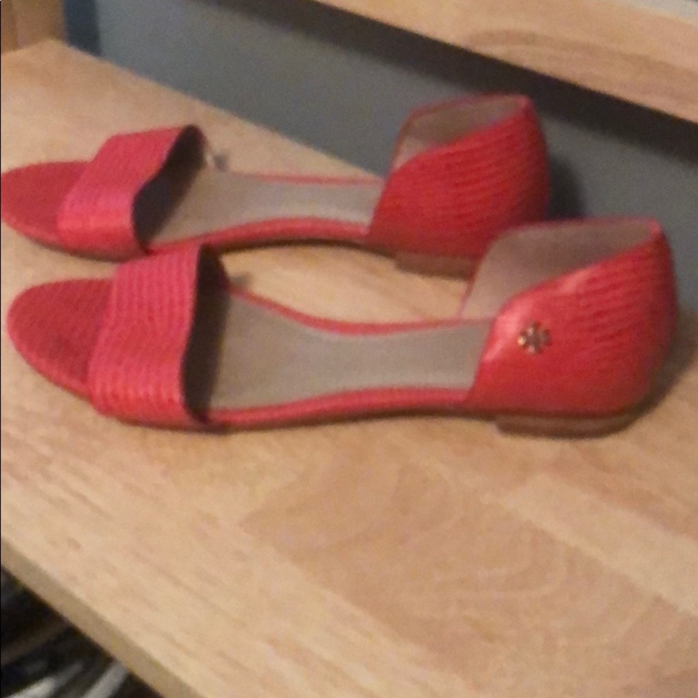 Tory Burch Tangerine Leather Sandals, Size 8